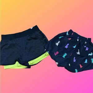 Big Kids Navy and Black Dinosaur Print Shorts